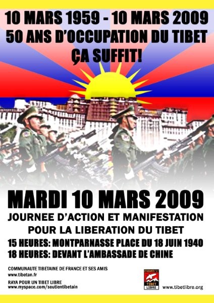 Manifestation Tibet  Paris 10/03/2009