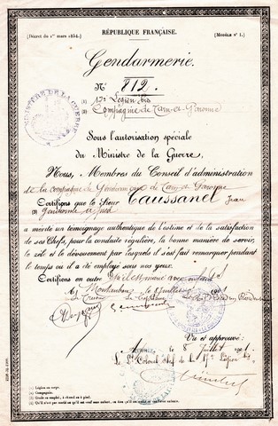 Jean Caussanel-Certificado de estima y satisfacción