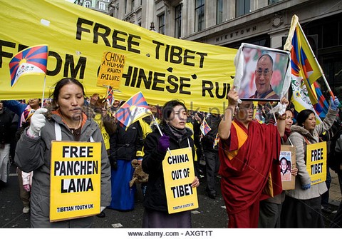 Manifestation de soutiens au Tibet à Londres